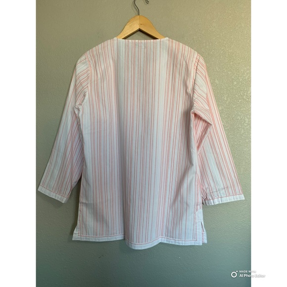 UNTUCKit Women’s Coral Stripe Cotton Durfort Tunic Top Size 8 NWT - Picture 6 of 15